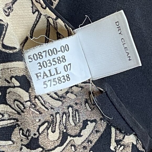 Banana Republic Silk Dress  Womens 6 Black Beige Floral Wedding Romantic Whimsy - Picture 12 of 13